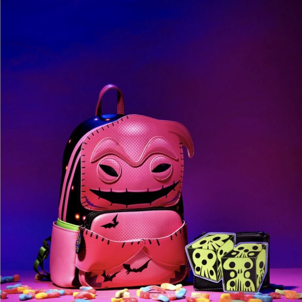 Loungefly Oogie Boogie Neon Cosplay Backpack & Wallet NYCC Exclusive NIB LE Pin